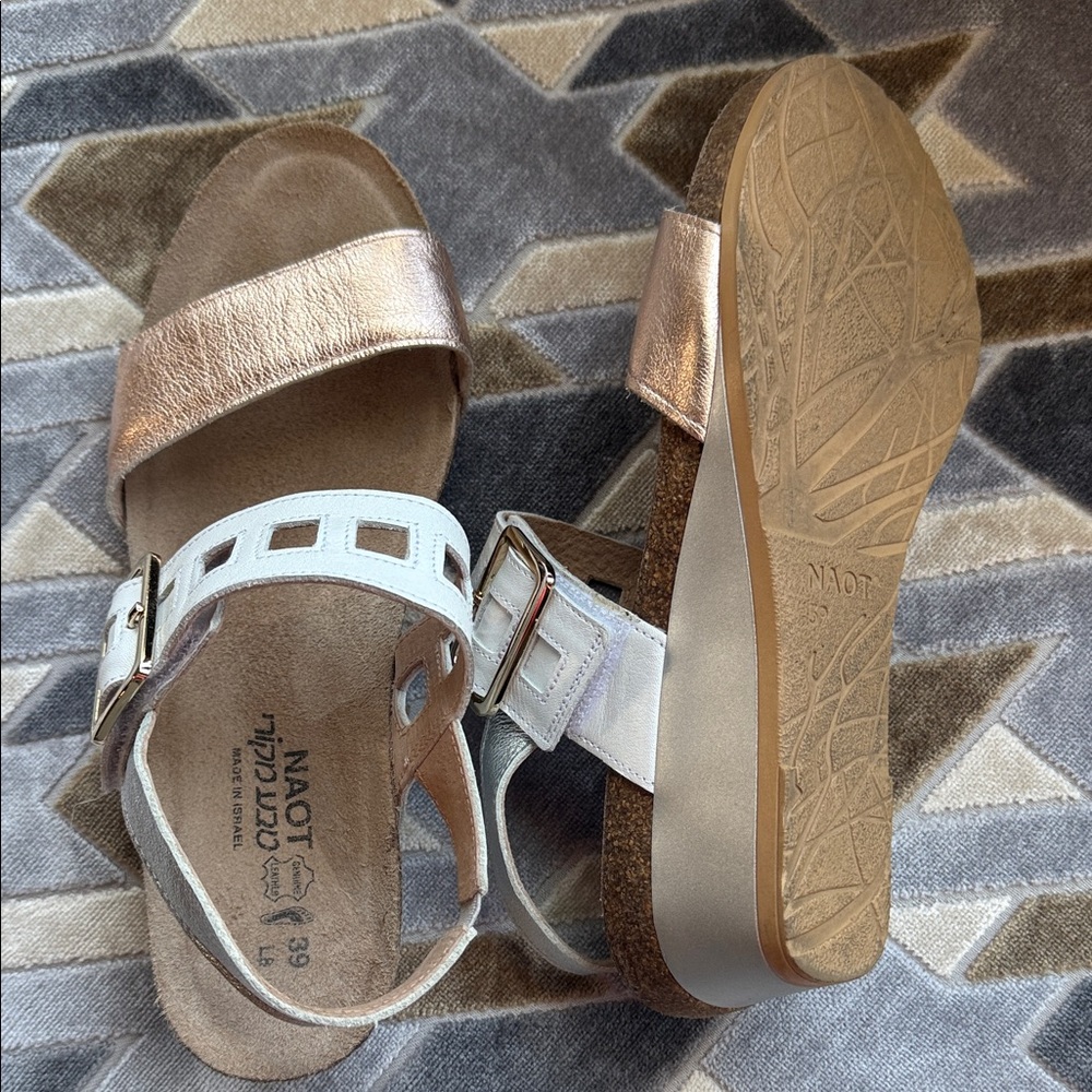 NAOT Two-Tone Rose Gold and White Sandals - Picture 4 of 4